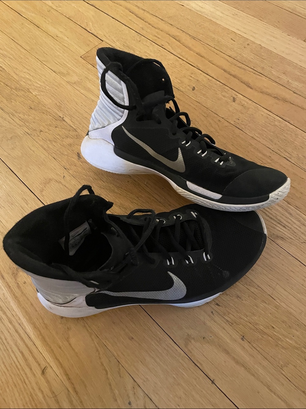 Nike Black and White High-Top Basketball Sneakers